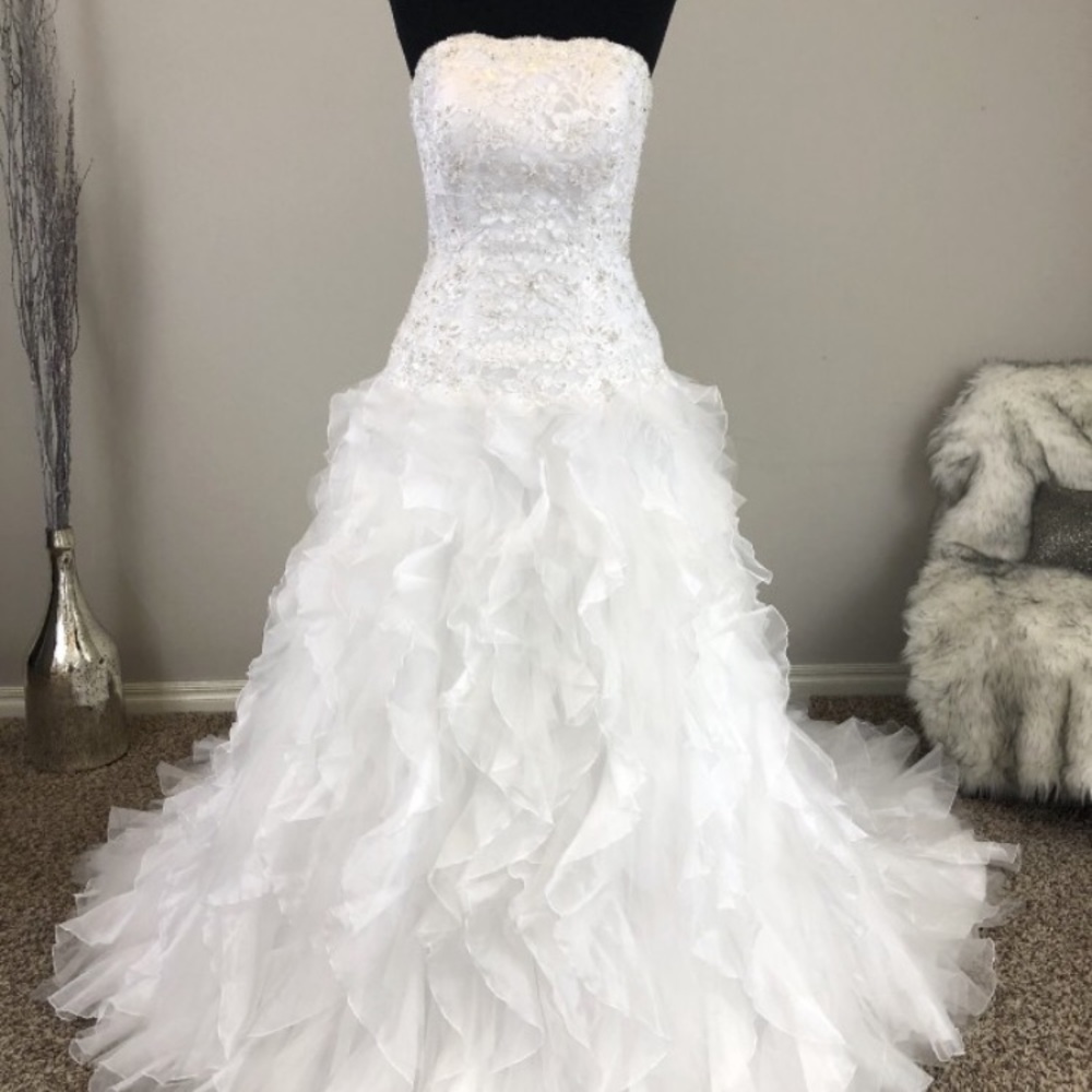 Monique Luo strapless wedding gown